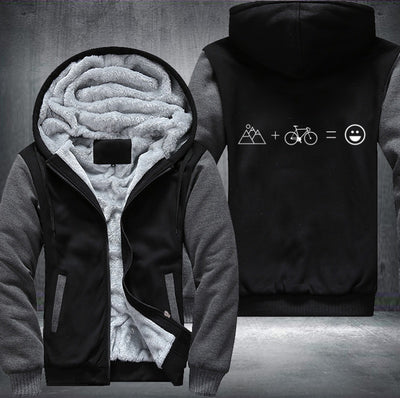 Mountain plus Bicycle is smile to work Fleece Hoodies Jacket