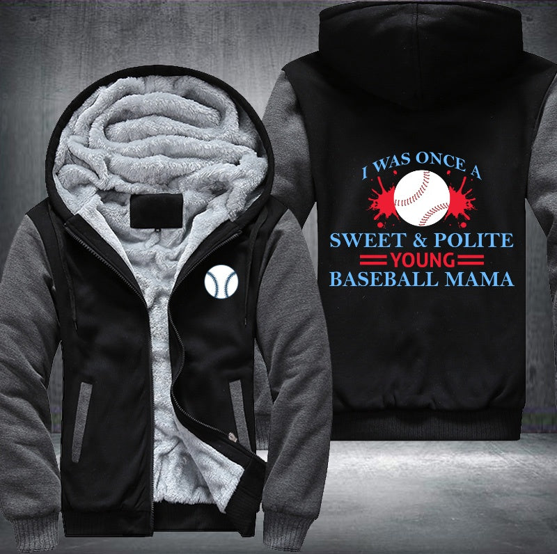 Sweet and Polite young Baseball Mama Fleece Hoodies Jacket