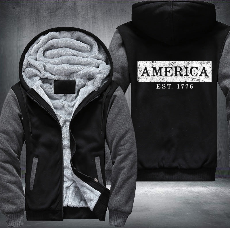AMERICA EST. 1776 Fleece Hoodies Jacket