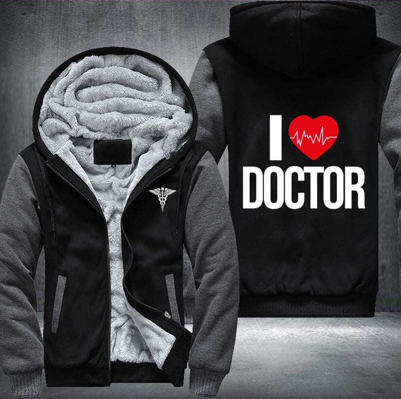 I love doctor printed Fleece Hoodies Jacket