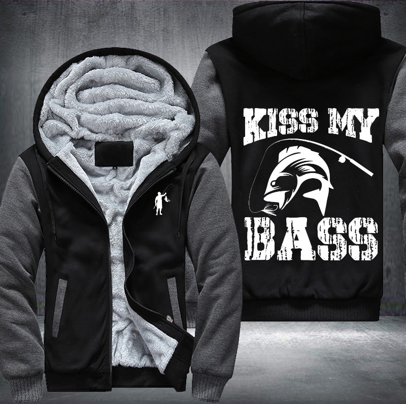 Kiss my bass Fleece Hoodies Jacket