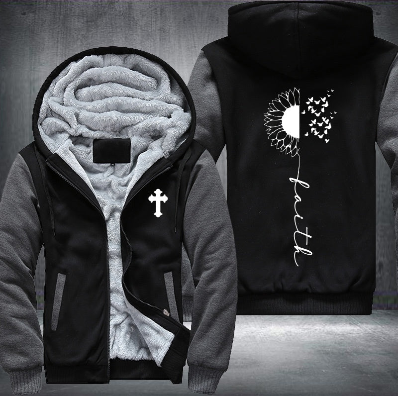 Sunflower faith Fleece Hoodies Jacket