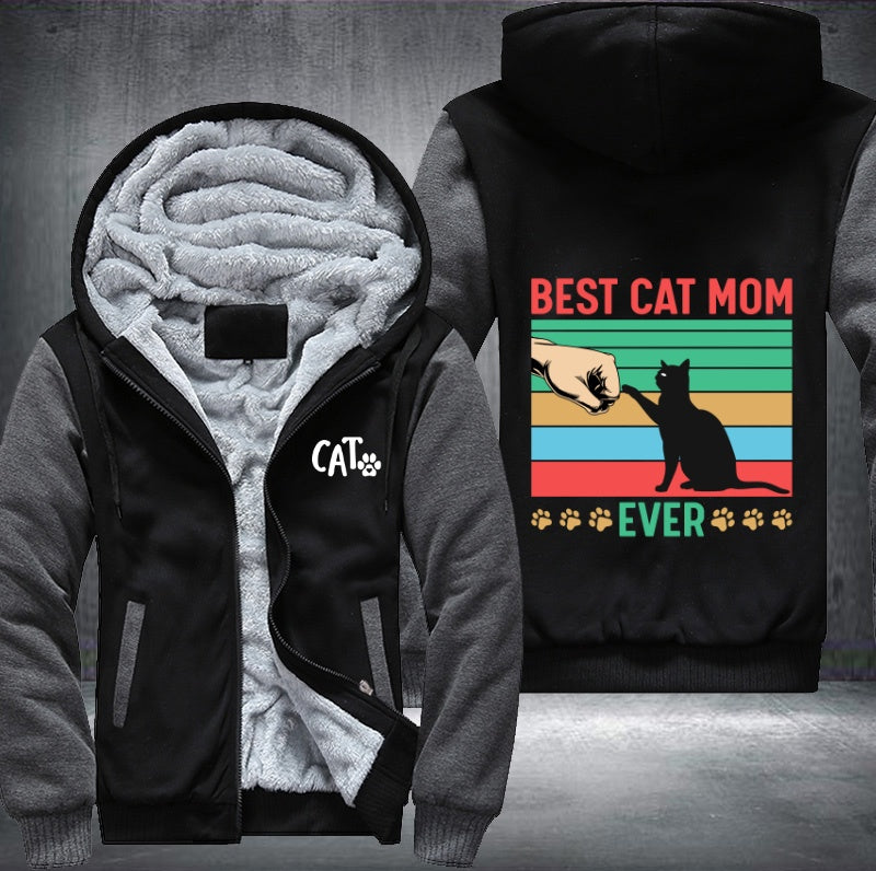 BEST CAT MOM EVER Fleece Hoodies Jacket