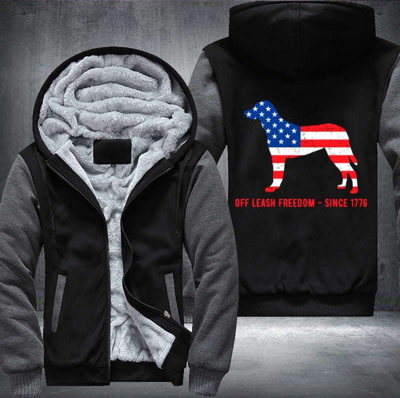 OFF LEASH FREEDOM SINCE 1776 Fleece Hoodies Jacket