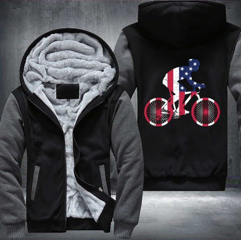 American Bicycle Fleece Hoodies Jacket