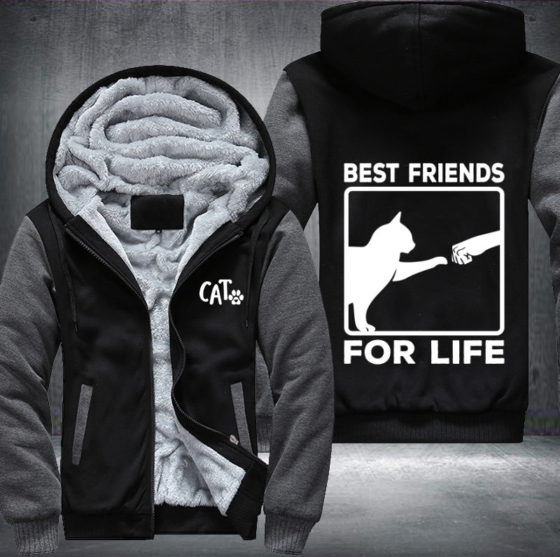 CAT BEST FRIENDS FOR LIFE Fleece Hoodies Jacket