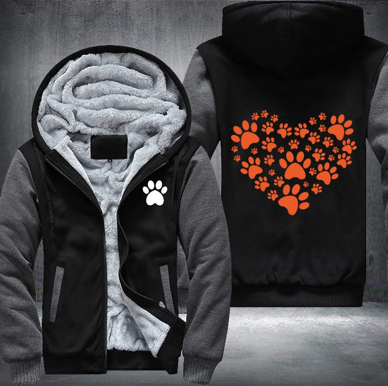 Dog heart Fleece Hoodies Jacket