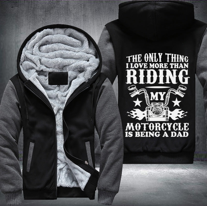 Motorcycle is being a dad Fleece Hoodies Jacket