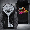 Colorful Cat Ride Bicycle Fleece Hoodies Jacket