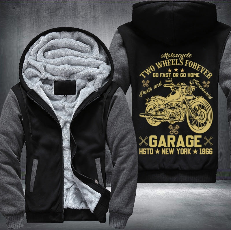 Two wheels forever Fleece Hoodies Jacket