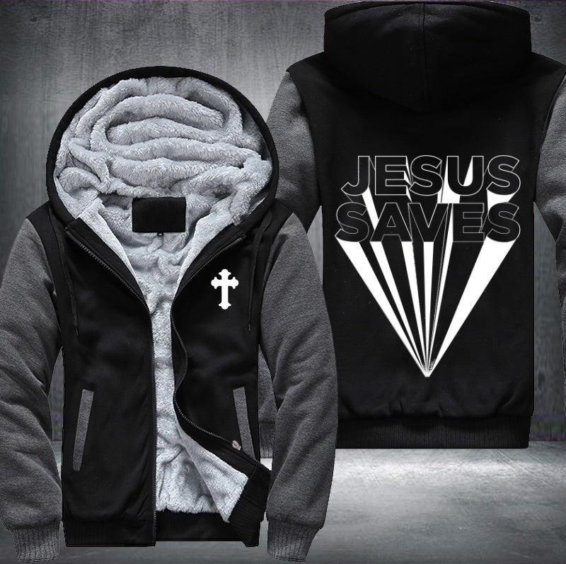 Jesus saves design Fleece Hoodies Jacket