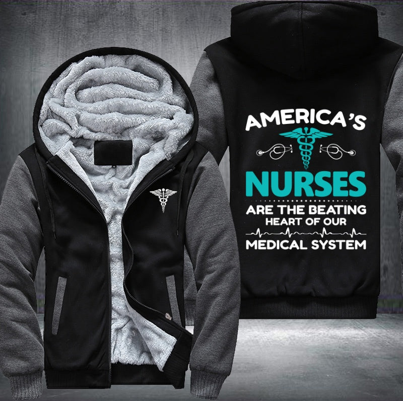 America's nurses are the beating heart of our medical system Fleece Hoodies Jacket