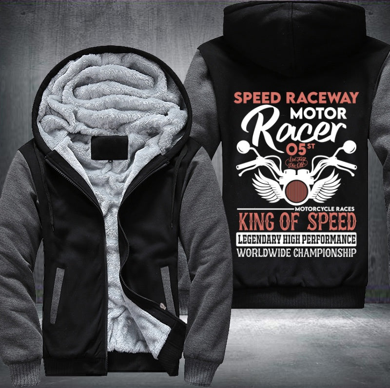 Speed raceway motor racer Fleece Hoodies Jacket