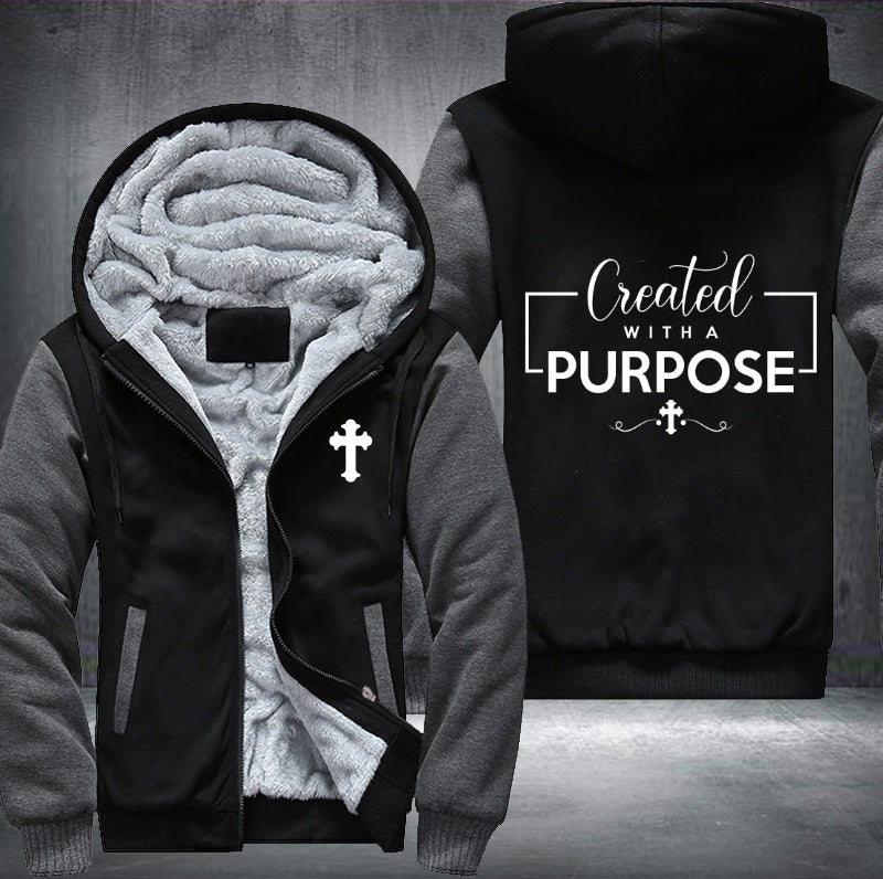 Greated with a purpose Fleece Hoodies Jacket