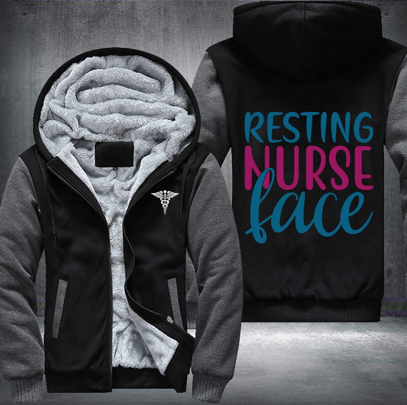 Resting nurse face Fleece Hoodies Jacket