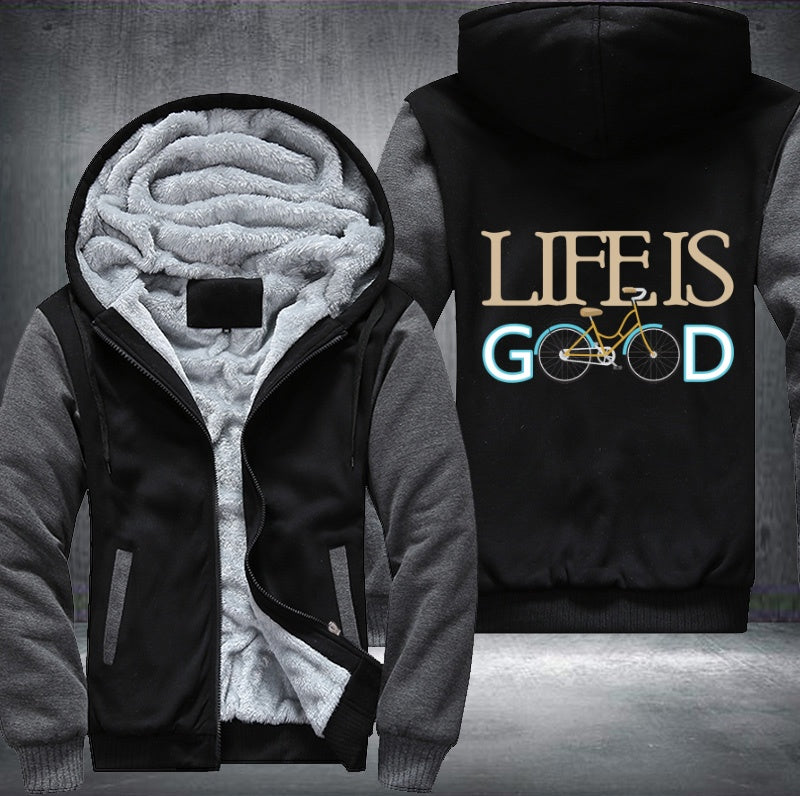 LIFE IS GOOD BICYCLE Fleece Hoodies Jacket