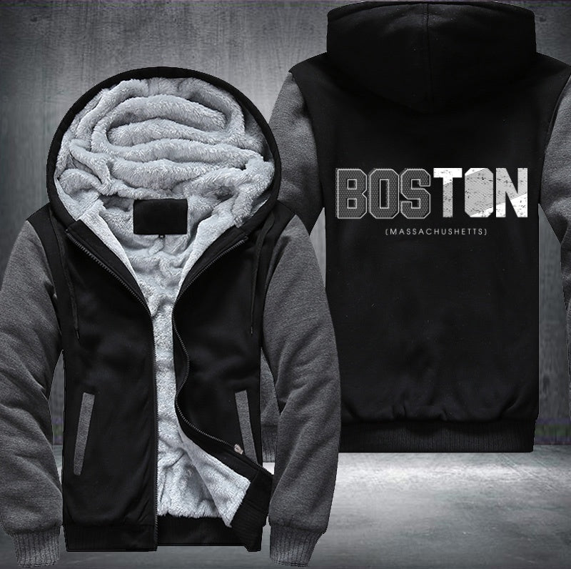 Boston Massachusetts Fleece Hoodies Jacket
