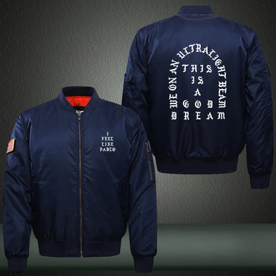 I feel like Pablo Print Thicken Long Sleeve Bomber Jacket