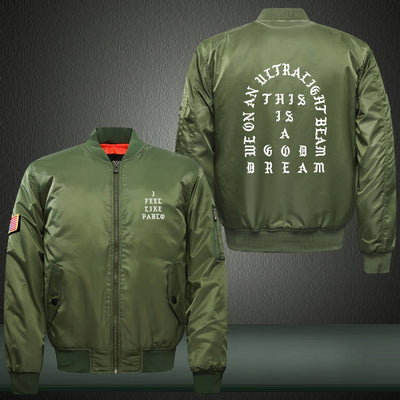 I feel like Pablo Print Thicken Long Sleeve Bomber Jacket