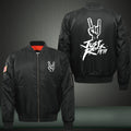 Just Rock It Print Thicken Long Sleeve Bomber Jacket