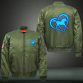 Heart Horse Luminous Print Bomber Jacket