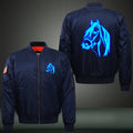 Front Horse Luminous Print Bomber Jacket