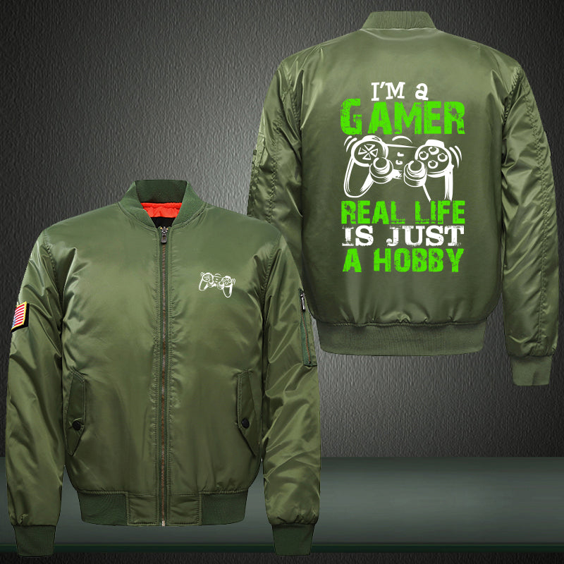 I'm a gamer real life is just a hobby Print Bomber Jacket