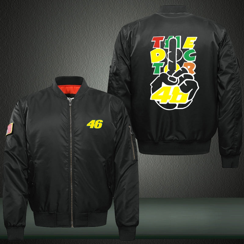 46 THE DOC TOR Print Thicken Long Sleeve Bomber Jacket