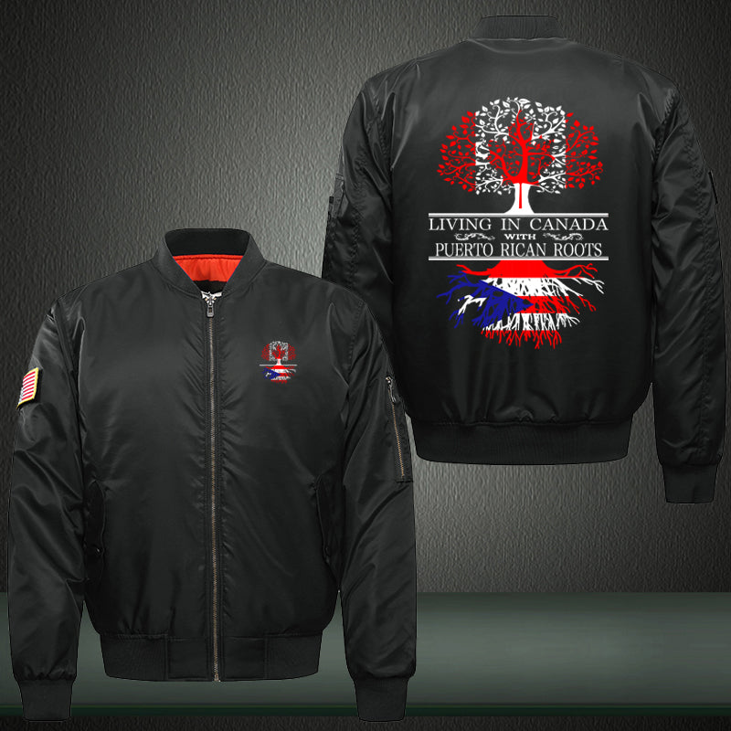 Living in canada with puerto rican roots Print Bomber Jacket