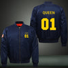 QUEEN 01 Print Thicken Long Sleeve Bomber Jacket