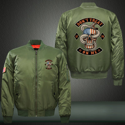 Don't Threat on me Print Bomber Jacket