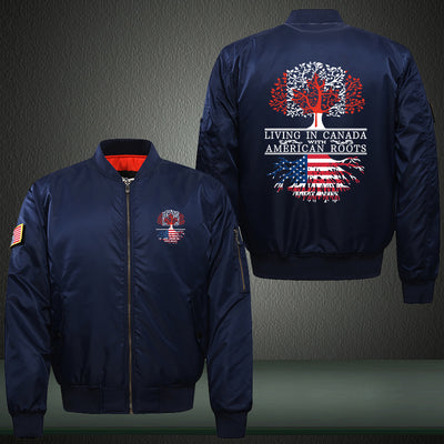 Living in Canada with American roots Print Bomber Jacket