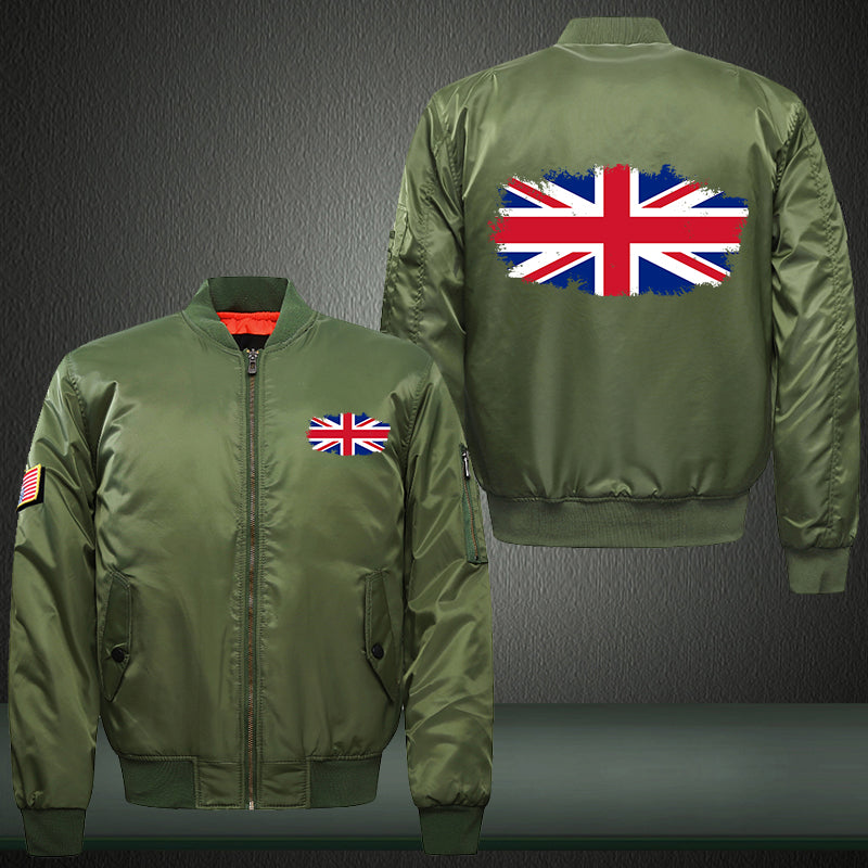 British Flag Print Bomber Jacket