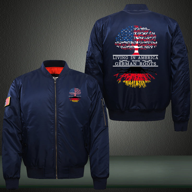 Living in America with German roots Print Bomber Jacket