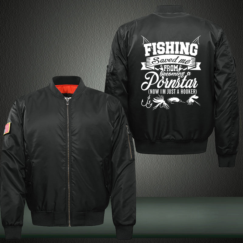 Fishing Saved me from becoming a Pornstar Print Bomber Jacket