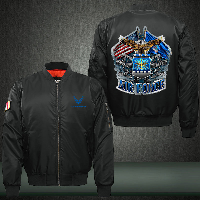 US AIR FORCE Print Thicken Long Sleeve Bomber Jacket