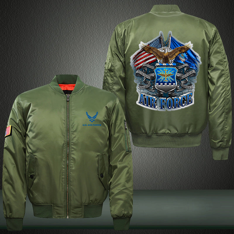 US AIR FORCE Print Thicken Long Sleeve Bomber Jacket