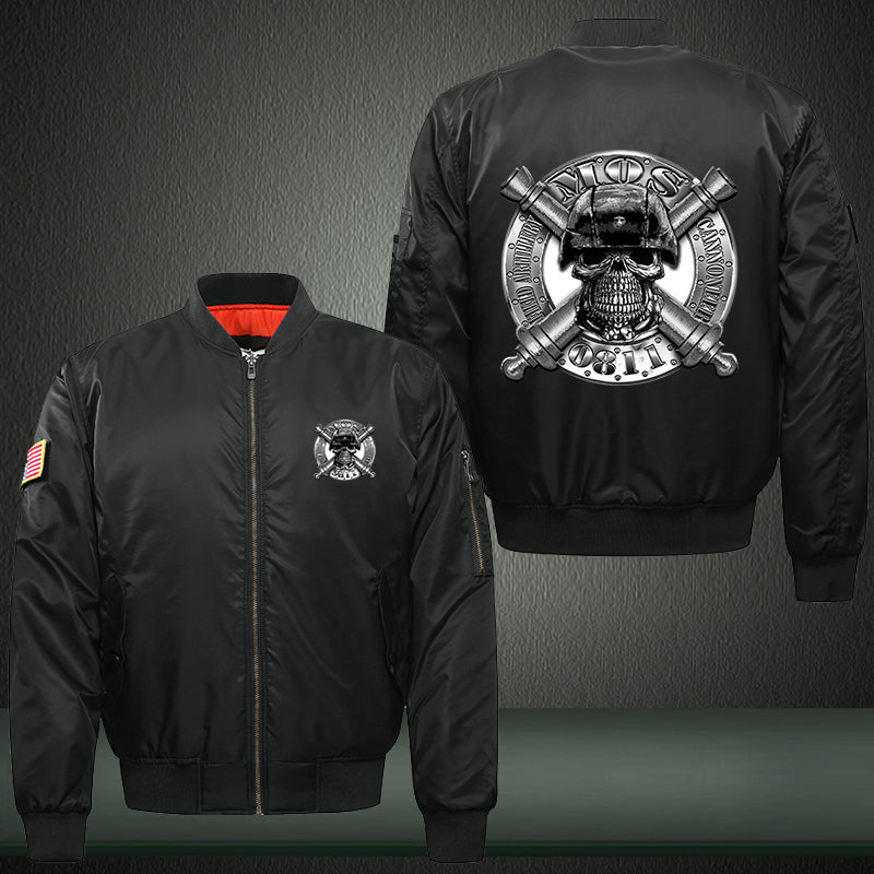 Military MOS 0811 Print Thicken Long Sleeve Bomber Jacket