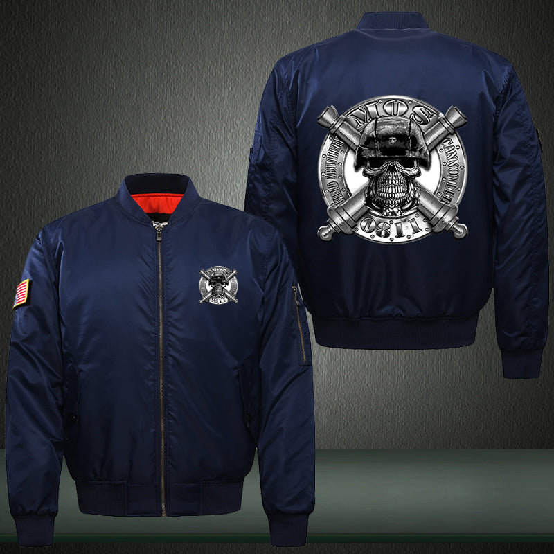 Military MOS 0811 Print Thicken Long Sleeve Bomber Jacket