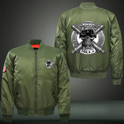 Military MOS 0811 Print Thicken Long Sleeve Bomber Jacket