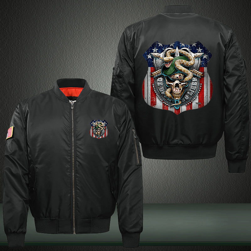 US army special force Print Thicken Long Sleeve Bomber Jacket