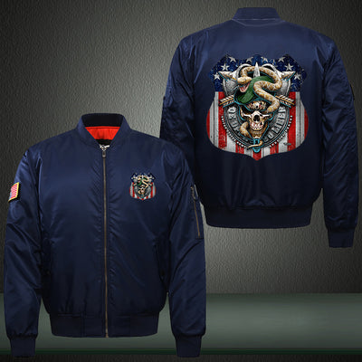 US army special force Print Thicken Long Sleeve Bomber Jacket