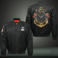 Navy United State Print Thicken Long Sleeve Bomber Jacket