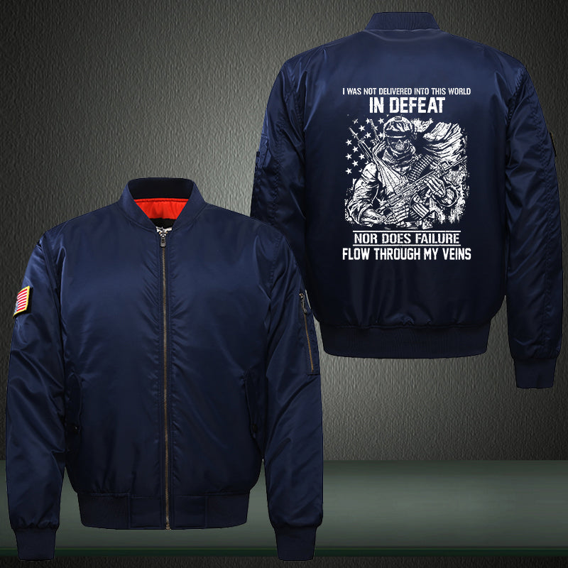 I was not delivered into this word in defeat Print Thicken Long Sleeve Bomber Jacket