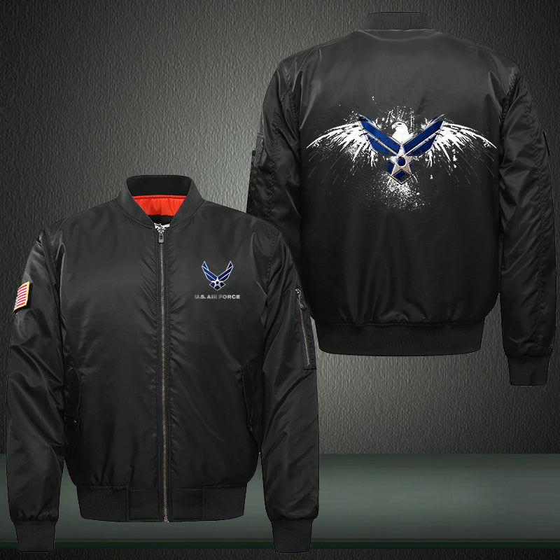 U.S. Air Force Print Thicken Long Sleeve Bomber Jacket