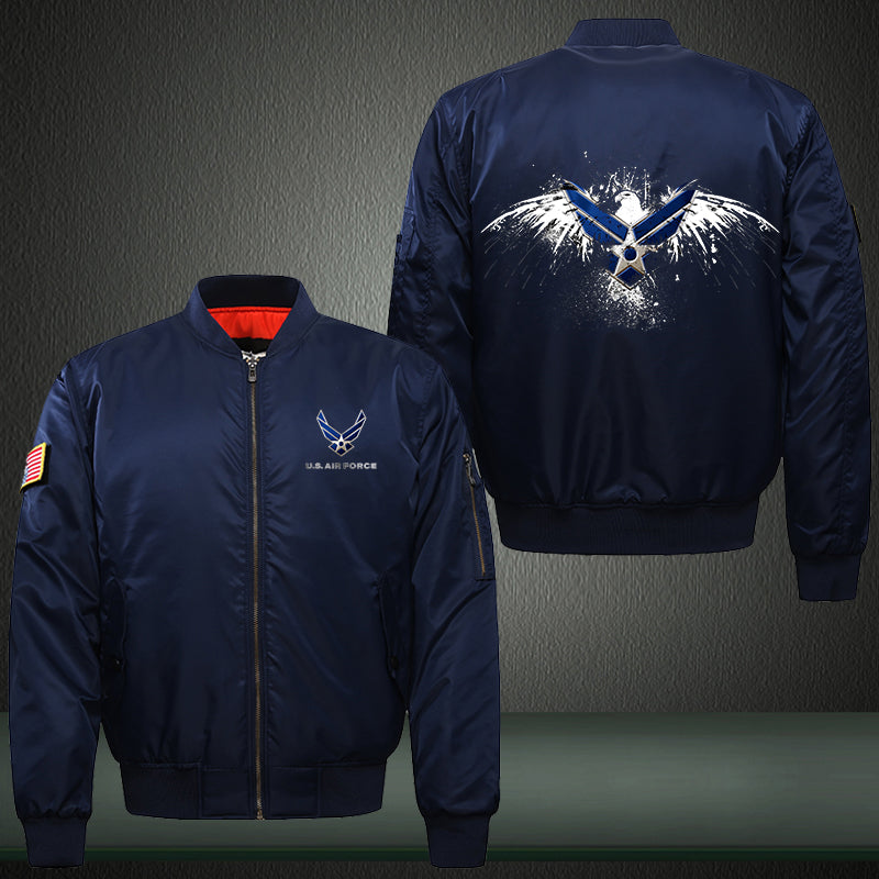 U.S. Air Force Print Thicken Long Sleeve Bomber Jacket