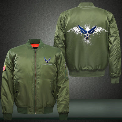 U.S. Air Force Print Thicken Long Sleeve Bomber Jacket
