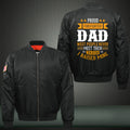 Proud firefighter dad Print Thicken Long Sleeve Bomber Jacket