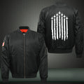 American Flag Jet Fighter Print Thicken Long Sleeve Bomber Jacket