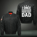 Proud army dad Print Thicken Long Sleeve Bomber Jacket